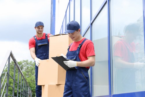 Boxes and stored household items in a Locksbottom storage setting
