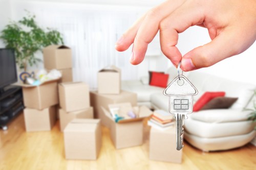 Packed household items prepared for long-term storage in Locksbottom