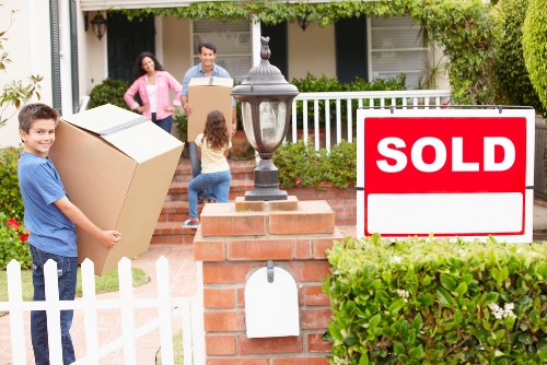 Packed household items ready for transport and storage